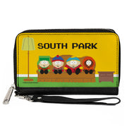 PU Zip Around Wallet Rectangle - SOUTH PARK Boys 8-Bit Couch Pose Yellow Clutch Zip Around Wallets South Park