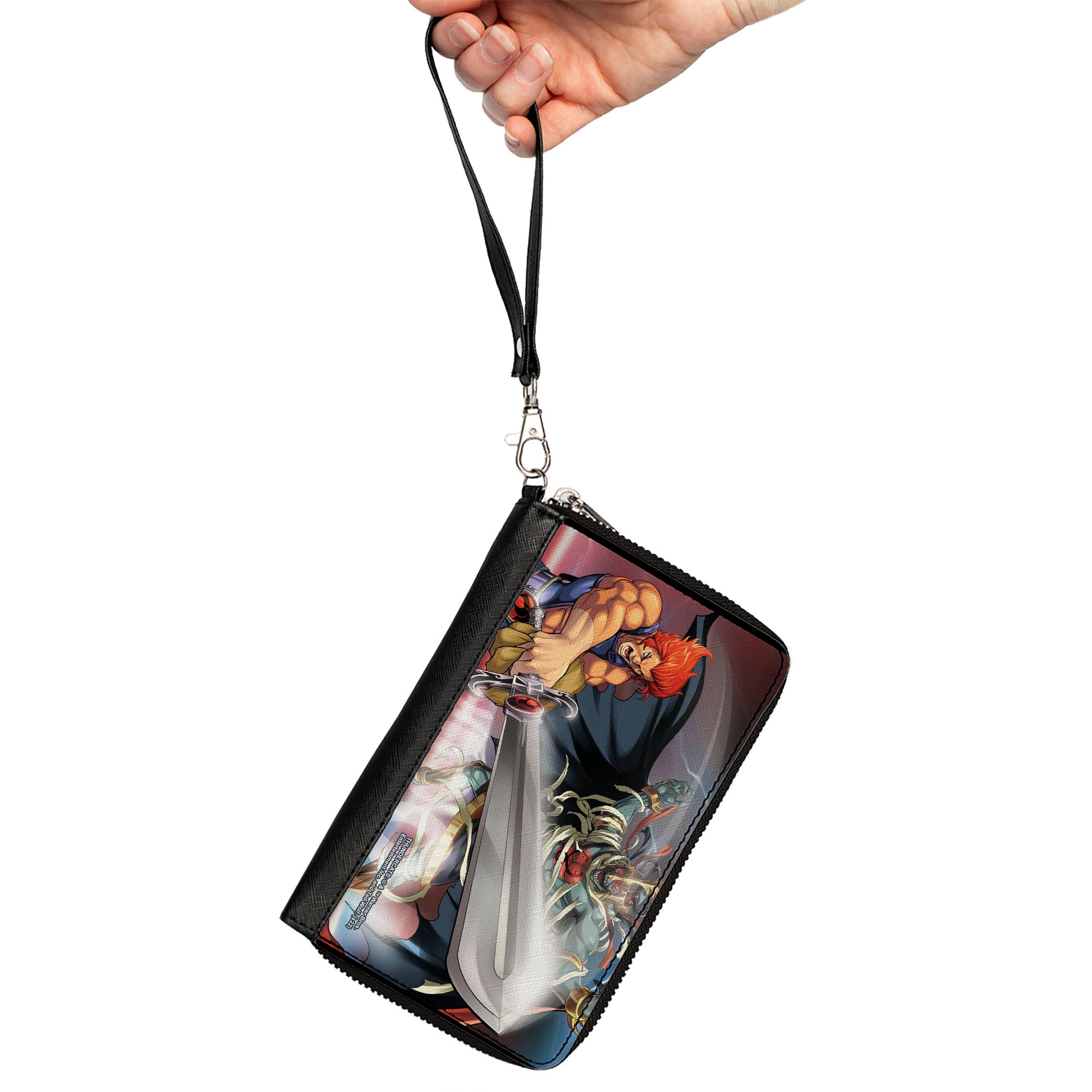PU Zip Around Wallet Rectangle - ThunderCats Lion-O and Mumm-Ra Sword of Omens Pose Clutch Zip Around Wallets ThunderCats   