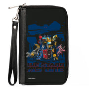 PU Zip Around Wallet Rectangle - Transformers Autobots WE STAND AS ONE Group Pose Black/Blue/Red Clutch Zip Around Wallets Transformers