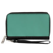 PU Zip Around Wallet Rectangle - Teal Clutch Zip Around Wallets Buckle-Down   