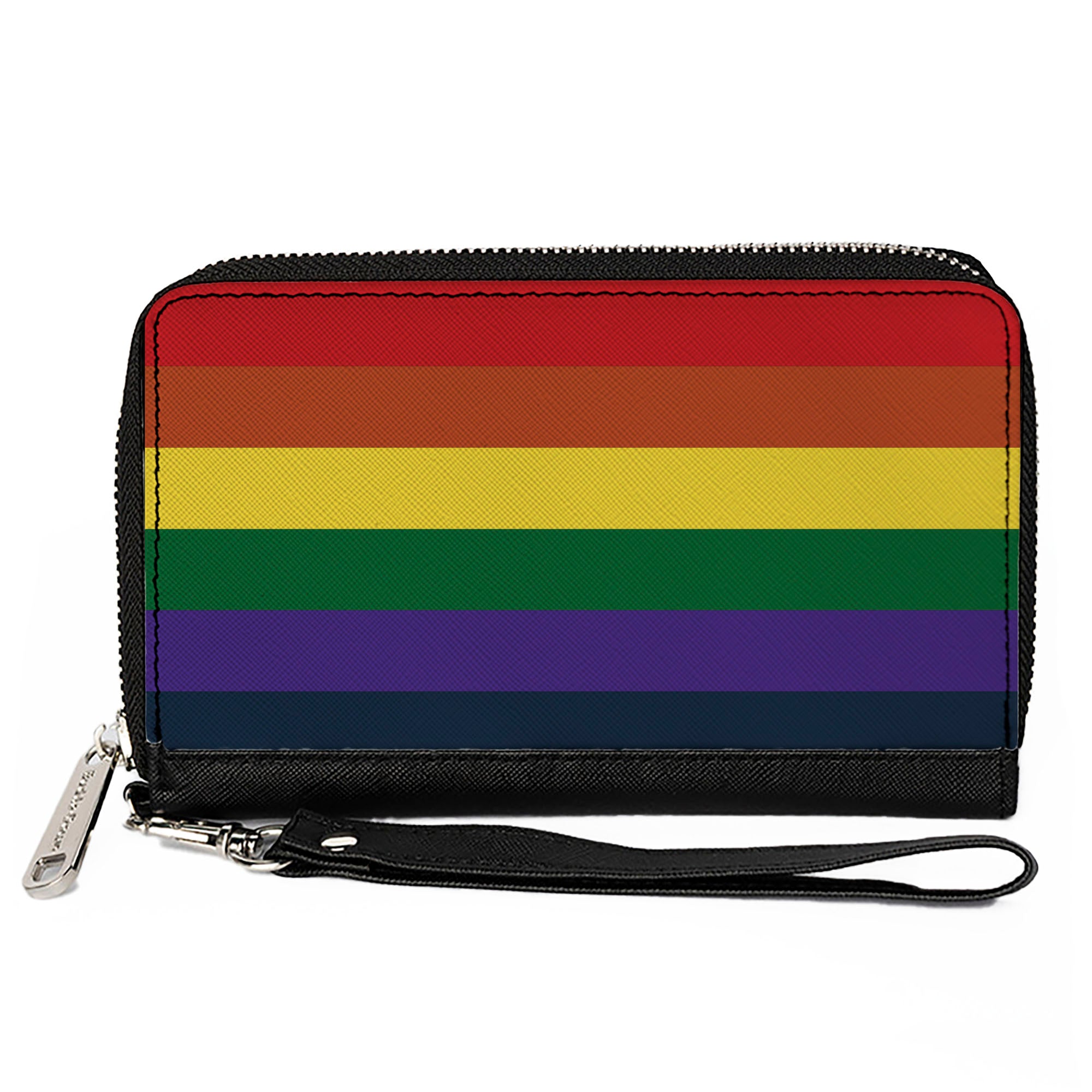 Women's PU Zip Around Wallet Rectangle - Rainbow Clutch Zip Around Wallets Buckle-Down   