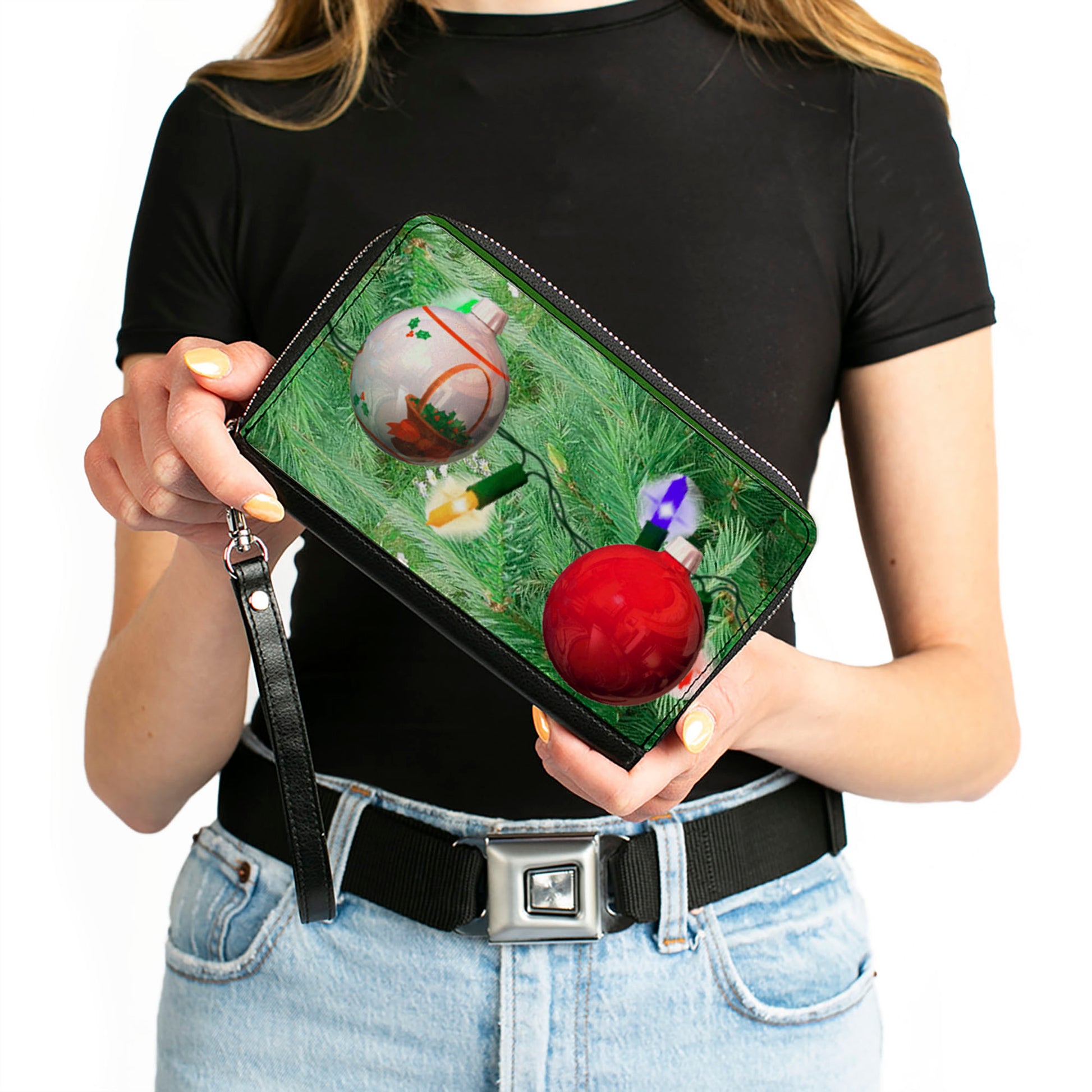 Women's PU Zip Around Wallet Rectangle - Decorated Tree Clutch Zip Around Wallets Buckle-Down   