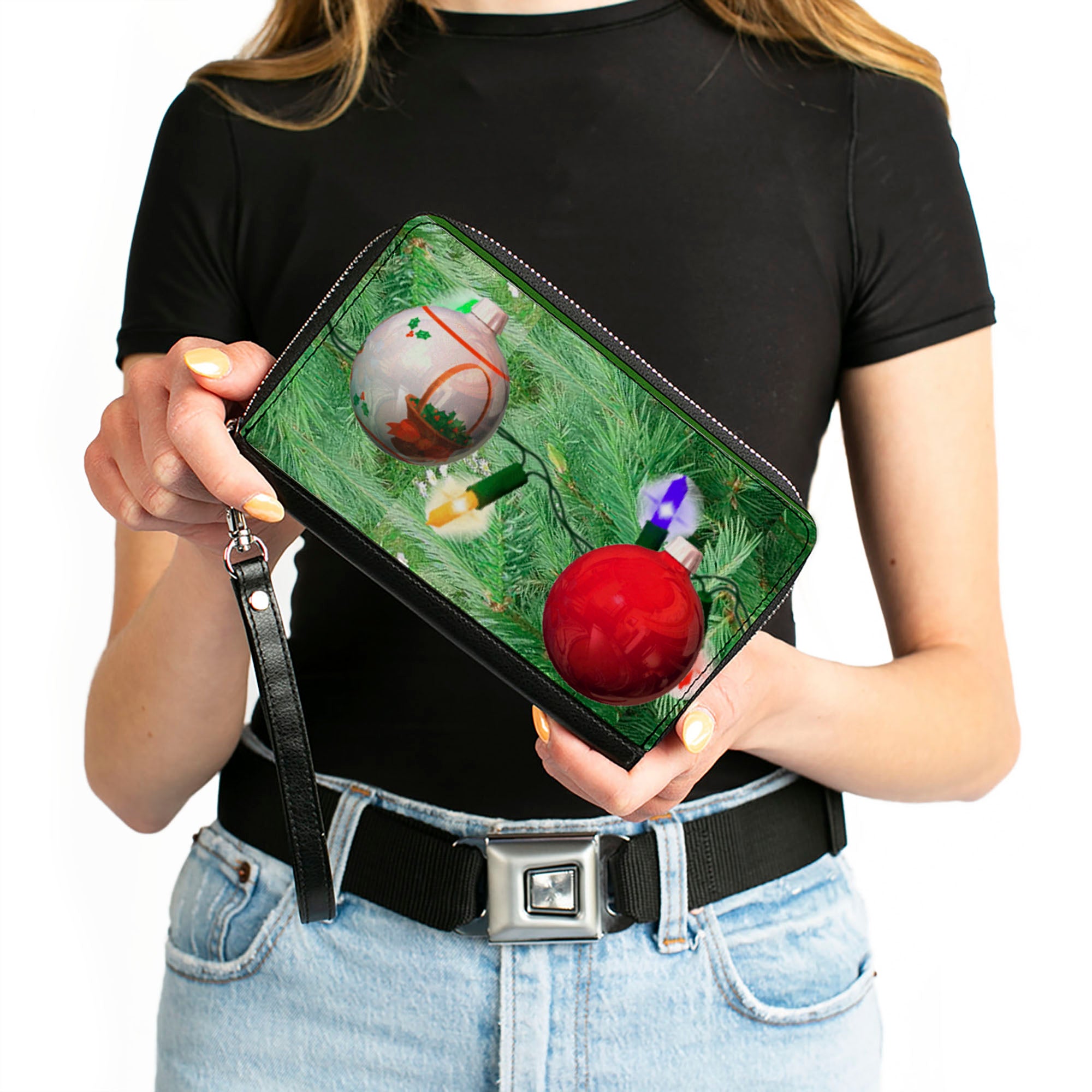 Women's PU Zip Around Wallet Rectangle - Decorated Tree Clutch Zip Around Wallets Buckle-Down   