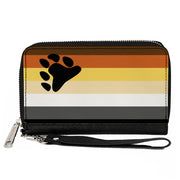 Women's PU Zip Around Wallet Rectangle - Flag Bear Pride2 Black Brown Orange Yellow Tan White Gray Black Clutch Zip Around Wallets Buckle-Down   