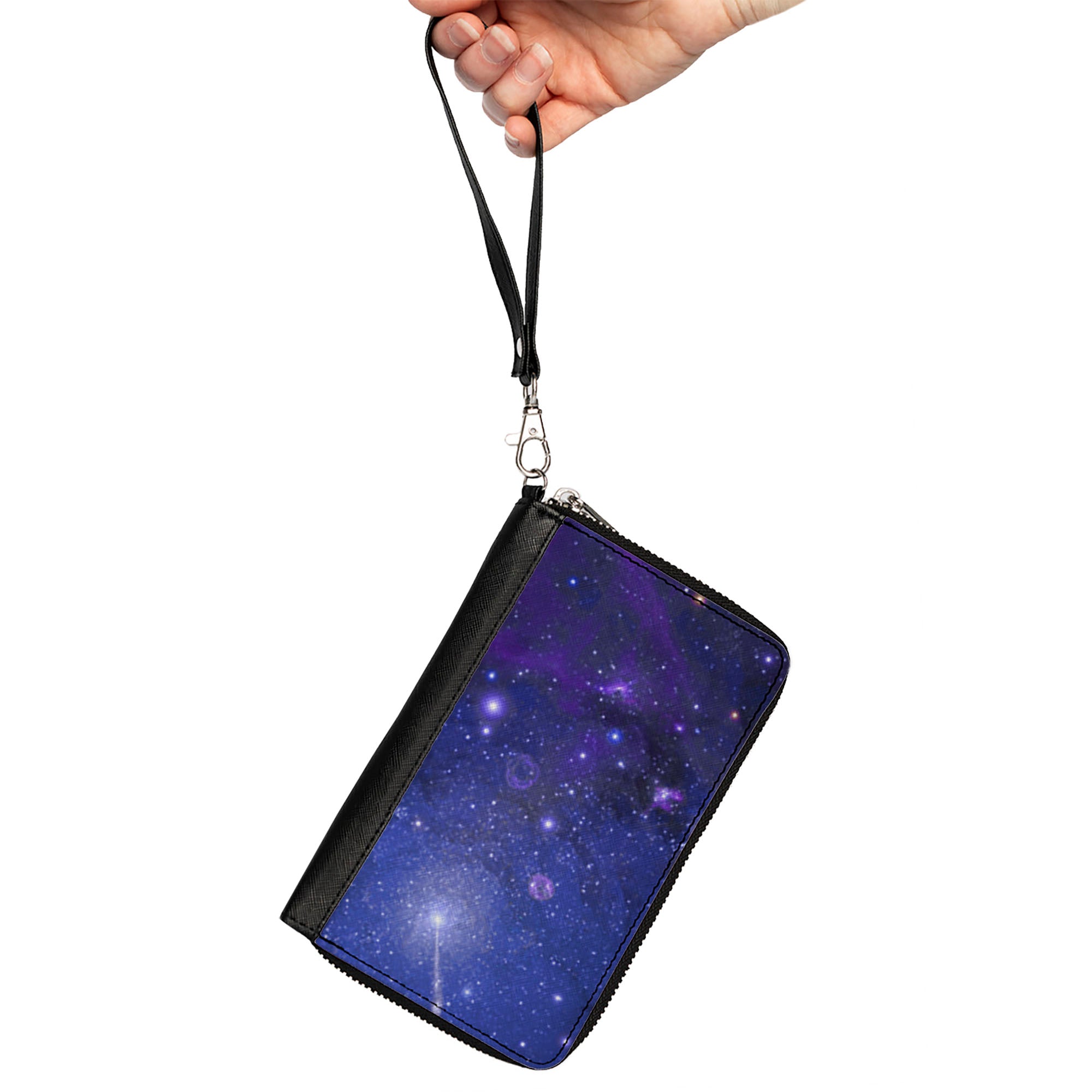 PU Zip Around Wallet Rectangle - Galaxy Blues/Purples Clutch Zip Around Wallets Buckle-Down   