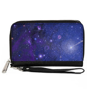 PU Zip Around Wallet Rectangle - Galaxy Blues/Purples Clutch Zip Around Wallets Buckle-Down   