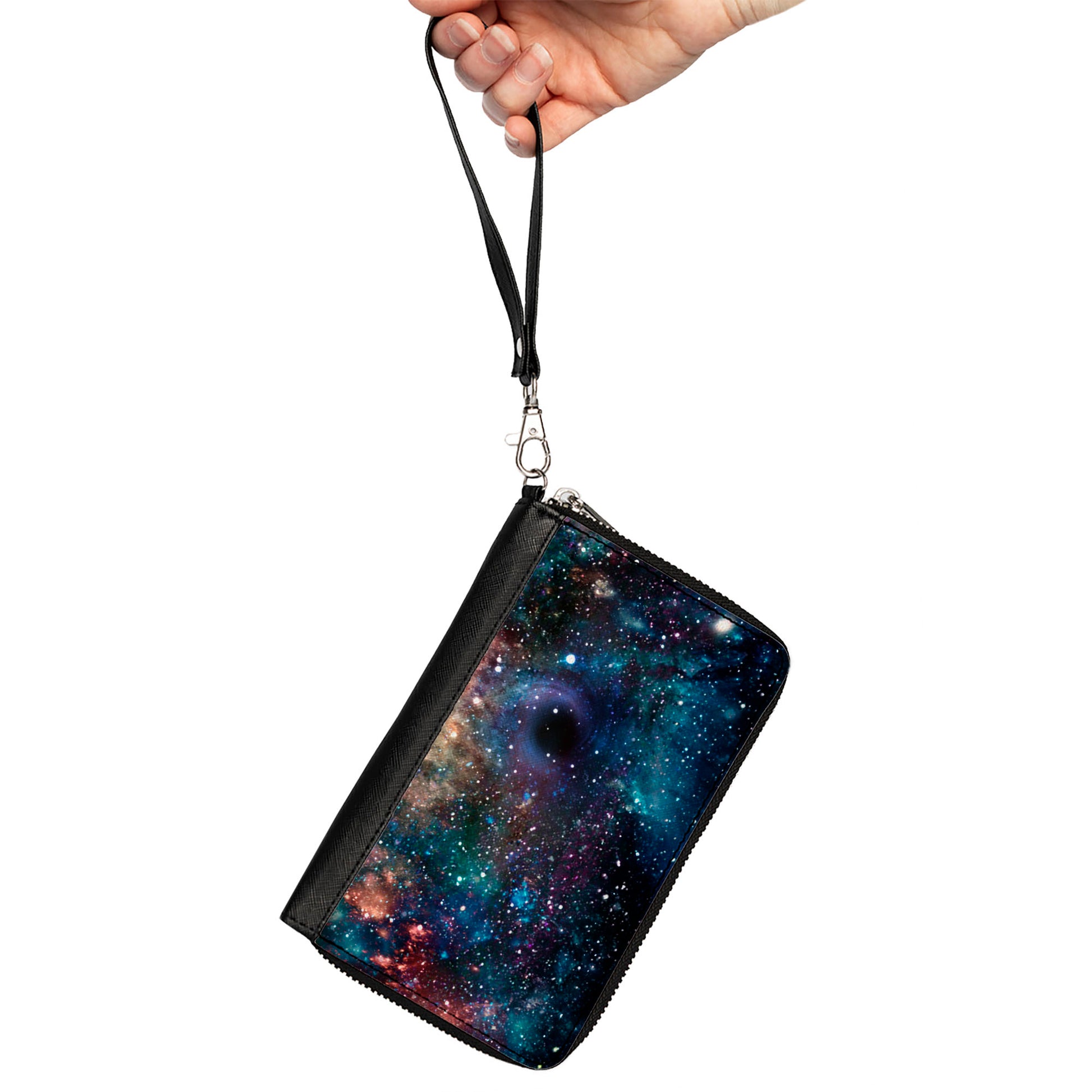 PU Zip Around Wallet Rectangle - Galaxy Collage Clutch Zip Around Wallets Buckle-Down   