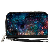 PU Zip Around Wallet Rectangle - Galaxy Collage Clutch Zip Around Wallets Buckle-Down   