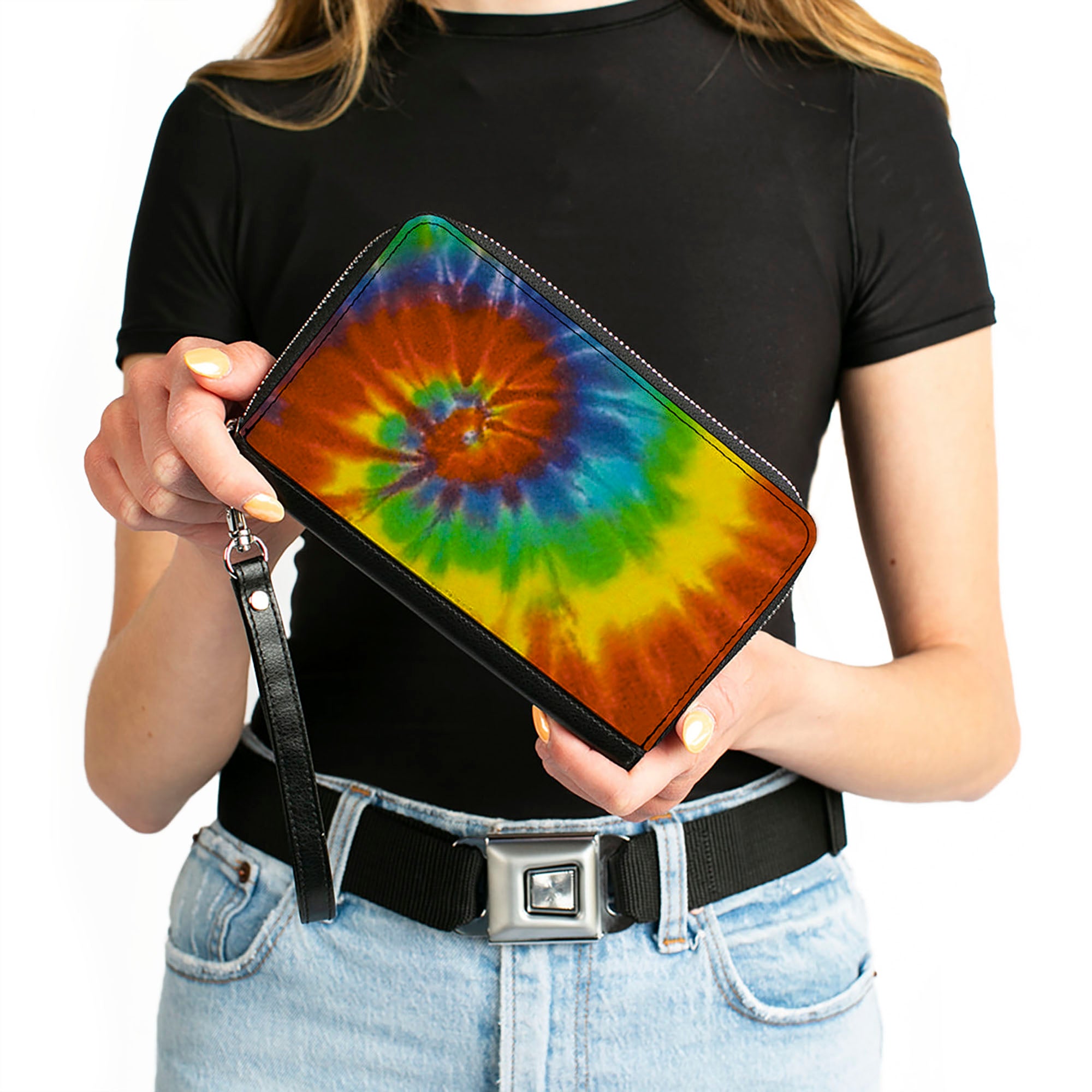 PU Zip Around Wallet Rectangle - BD Tie Dye13 Clutch Zip Around Wallets Buckle-Down   