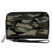 Women's PU Zip Around Wallet Rectangle - Camo Olive2 Clutch Zip Around Wallets Buckle-Down   