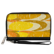 PU Zip Around Wallet Rectangle - Spots Stacked Weathered Yellows/Browns Clutch Zip Around Wallets Buckle-Down   