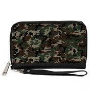 PU Zip Around Wallet Rectangle - Camo Olive4 Clutch Zip Around Wallets Buckle-Down   