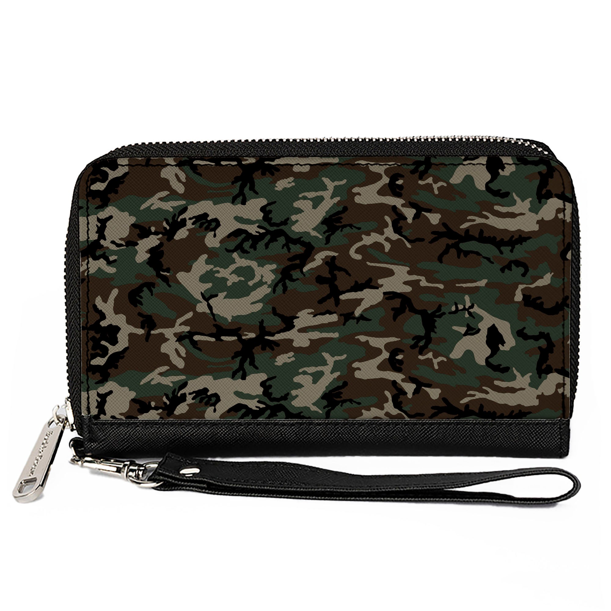 PU Zip Around Wallet Rectangle - Camo Olive4 Clutch Zip Around Wallets Buckle-Down   