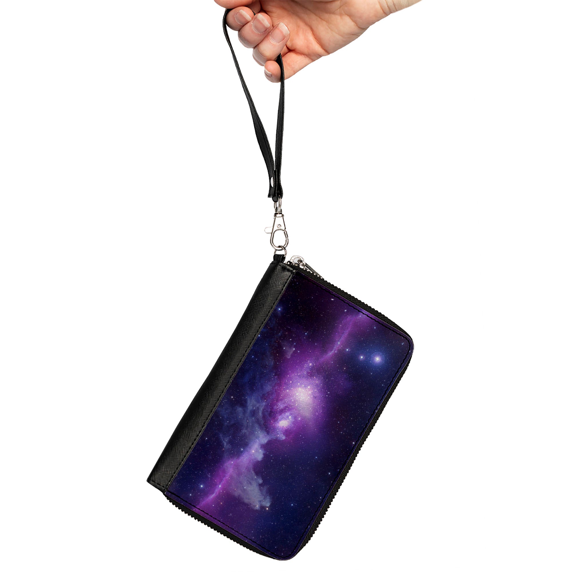 PU Zip Around Wallet Rectangle - Galaxy Purple/Pinks Clutch Zip Around Wallets Buckle-Down   