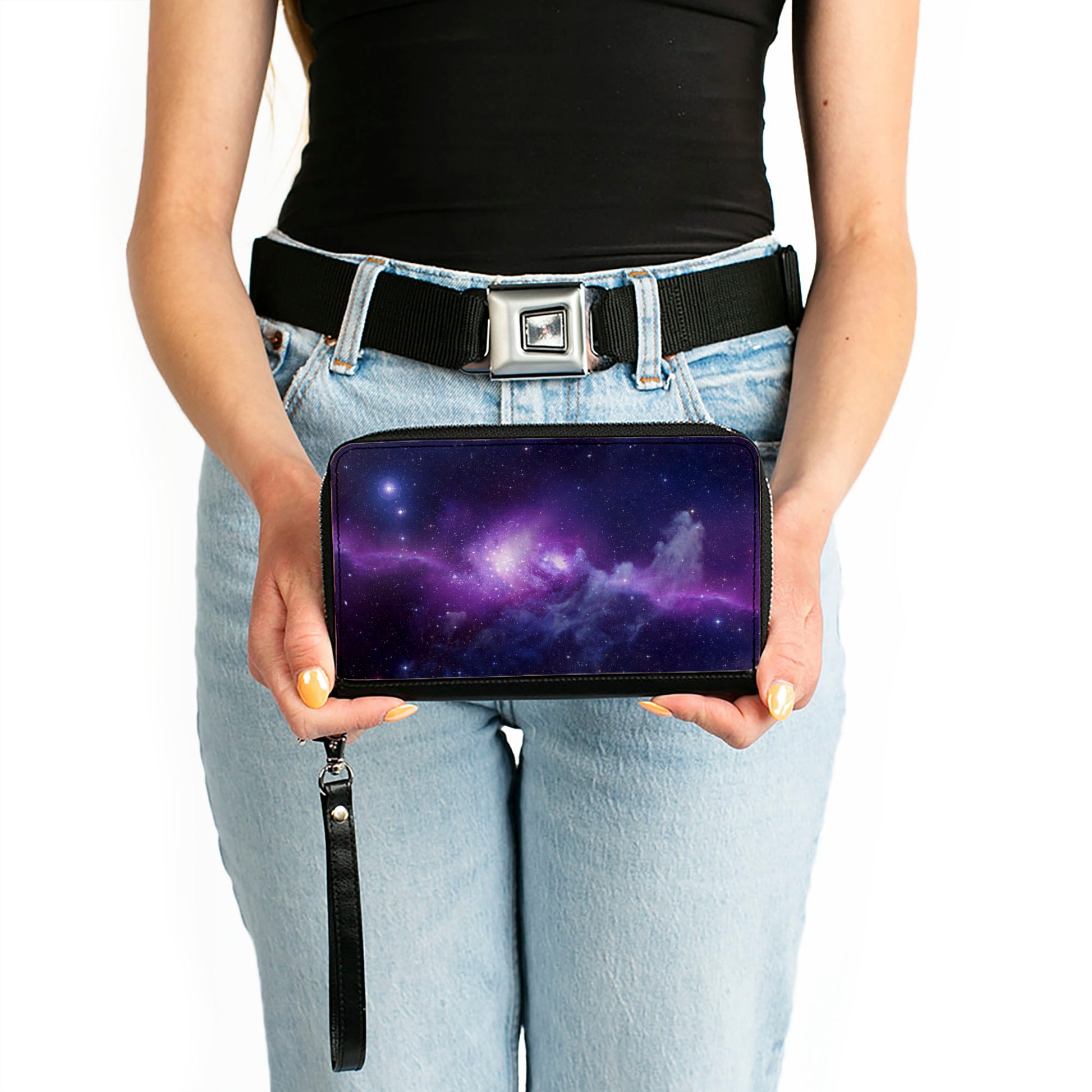 PU Zip Around Wallet Rectangle - Galaxy Purple/Pinks Clutch Zip Around Wallets Buckle-Down   