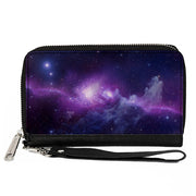 PU Zip Around Wallet Rectangle - Galaxy Purple/Pinks Clutch Zip Around Wallets Buckle-Down   