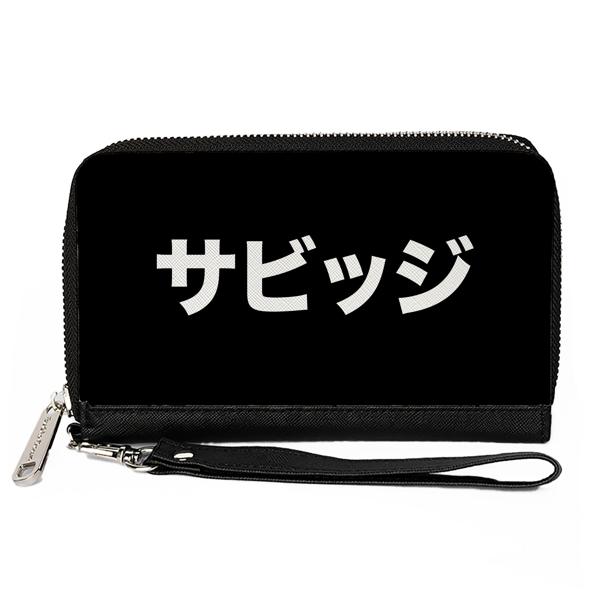 PU Zip Around Wallet Rectangle - SAVAGE Kanji Black/White Clutch Zip Around Wallets Buckle-Down   
