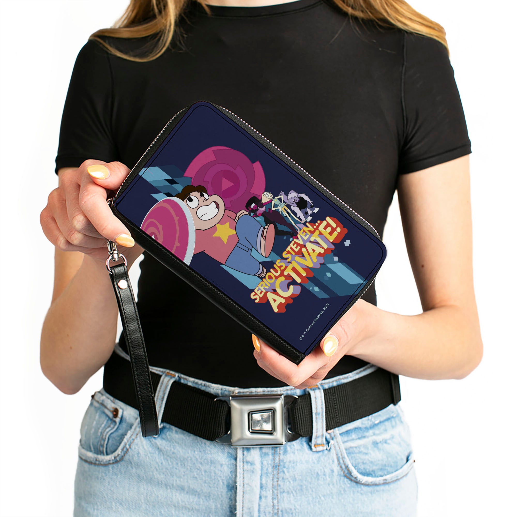 PU Zip Around Wallet Rectangle - Steven Universe SERIOUS STEVEN…ACTIVATE Group Pose Blues Clutch Zip Around Wallets Steven Universe