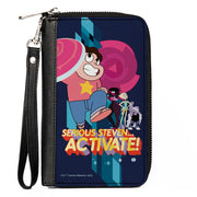 PU Zip Around Wallet Rectangle - Steven Universe SERIOUS STEVEN…ACTIVATE Group Pose Blues Clutch Zip Around Wallets Steven Universe