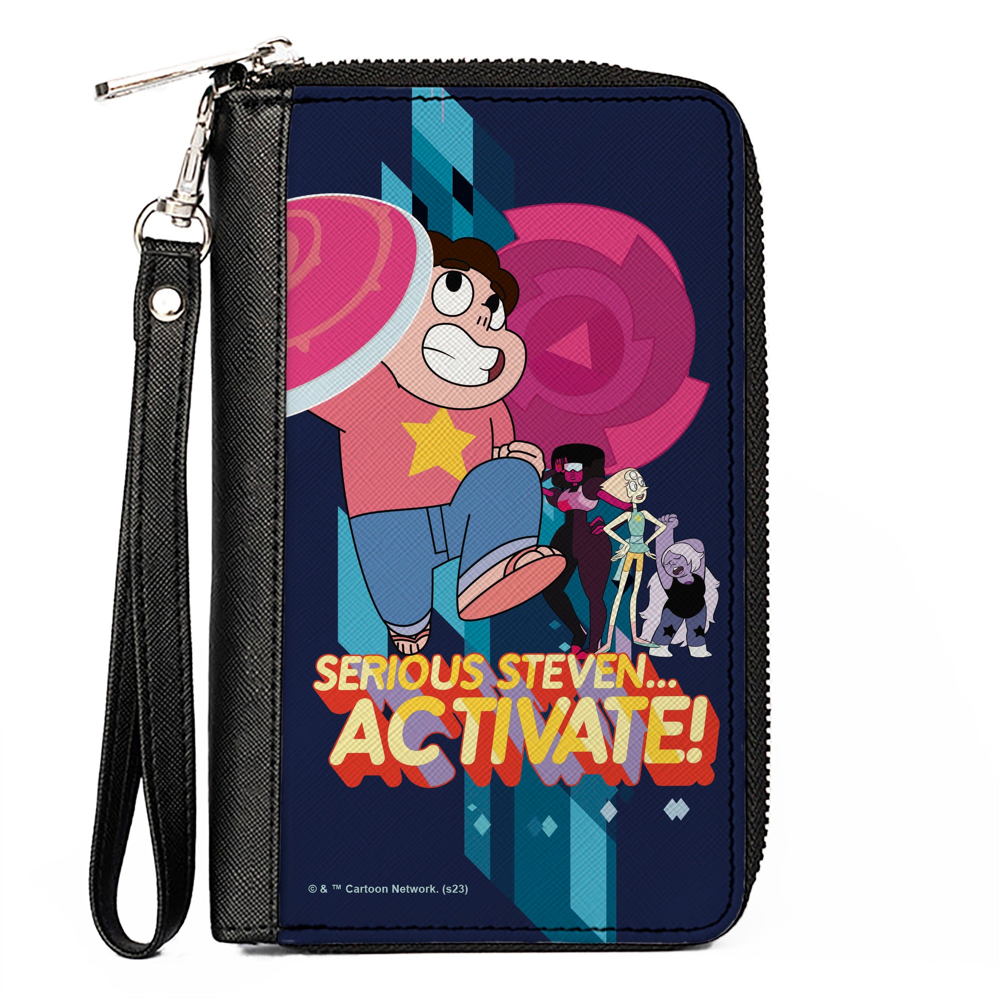 PU Zip Around Wallet Rectangle - Steven Universe SERIOUS STEVEN…ACTIVATE Group Pose Blues Clutch Zip Around Wallets Steven Universe