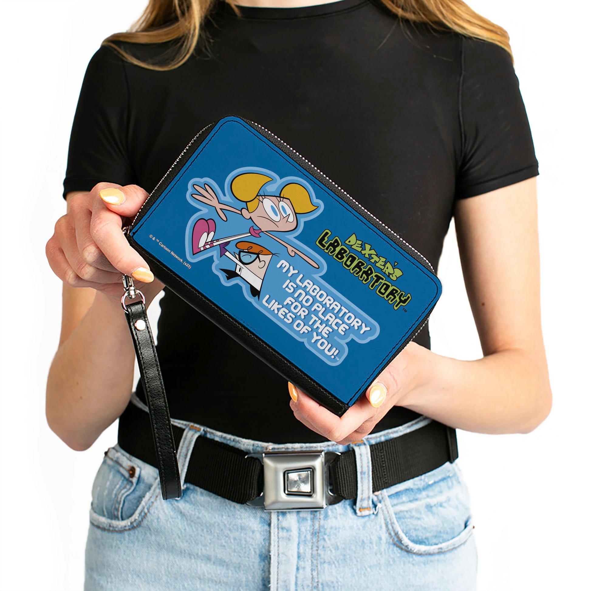 PU Zip Around Wallet Rectangle - DEXTER'S LABORATORY Dexter and Dee Dee NO PLACE FOR THE LIKES OF YOU Pose Blues Clutch Zip Around Wallets Dexter's Laboratory
