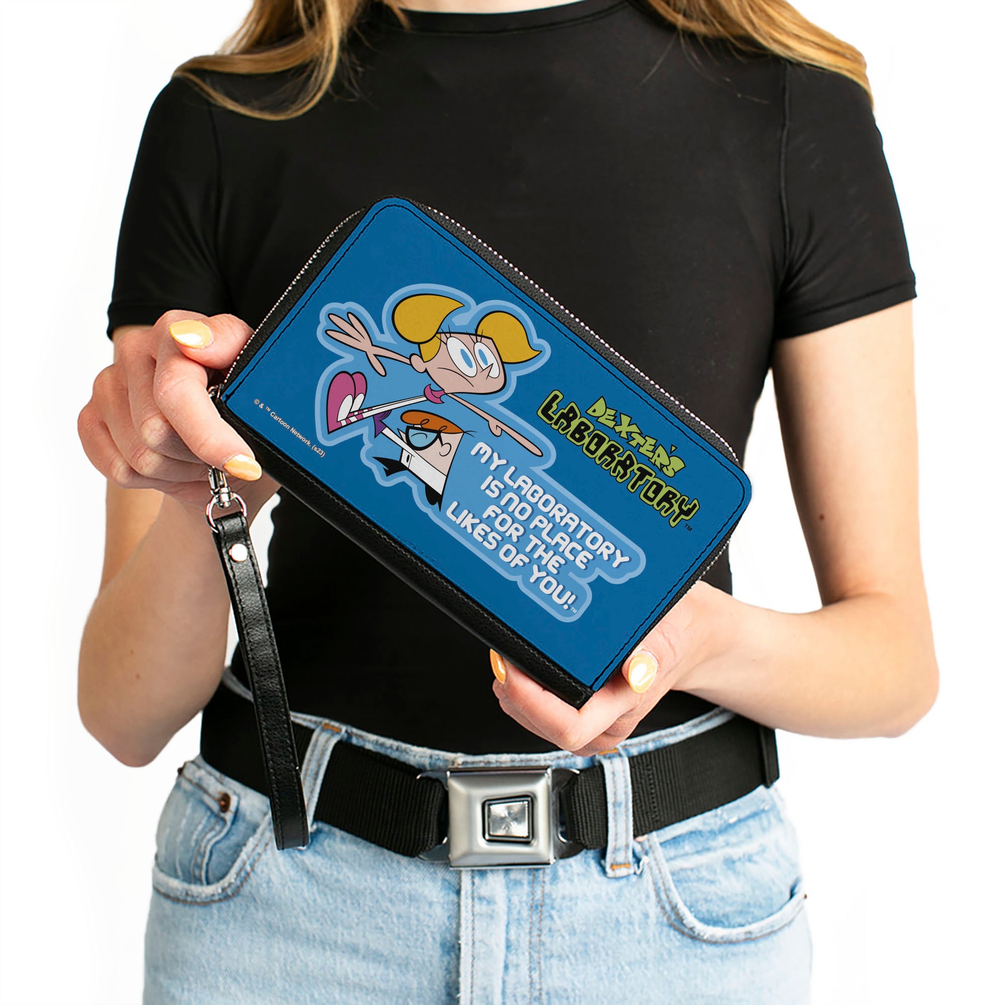 PU Zip Around Wallet Rectangle - DEXTER'S LABORATORY Dexter and Dee Dee NO PLACE FOR THE LIKES OF YOU Pose Blues Clutch Zip Around Wallets Dexter's Laboratory