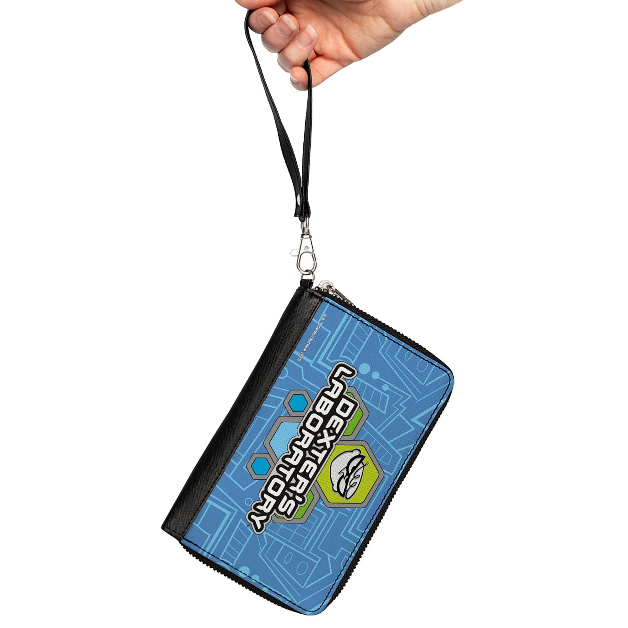 PU Zip Around Wallet Rectangle - DEXTER'S LABORATORY Icon Blues Clutch Zip Around Wallets Dexter's Laboratory