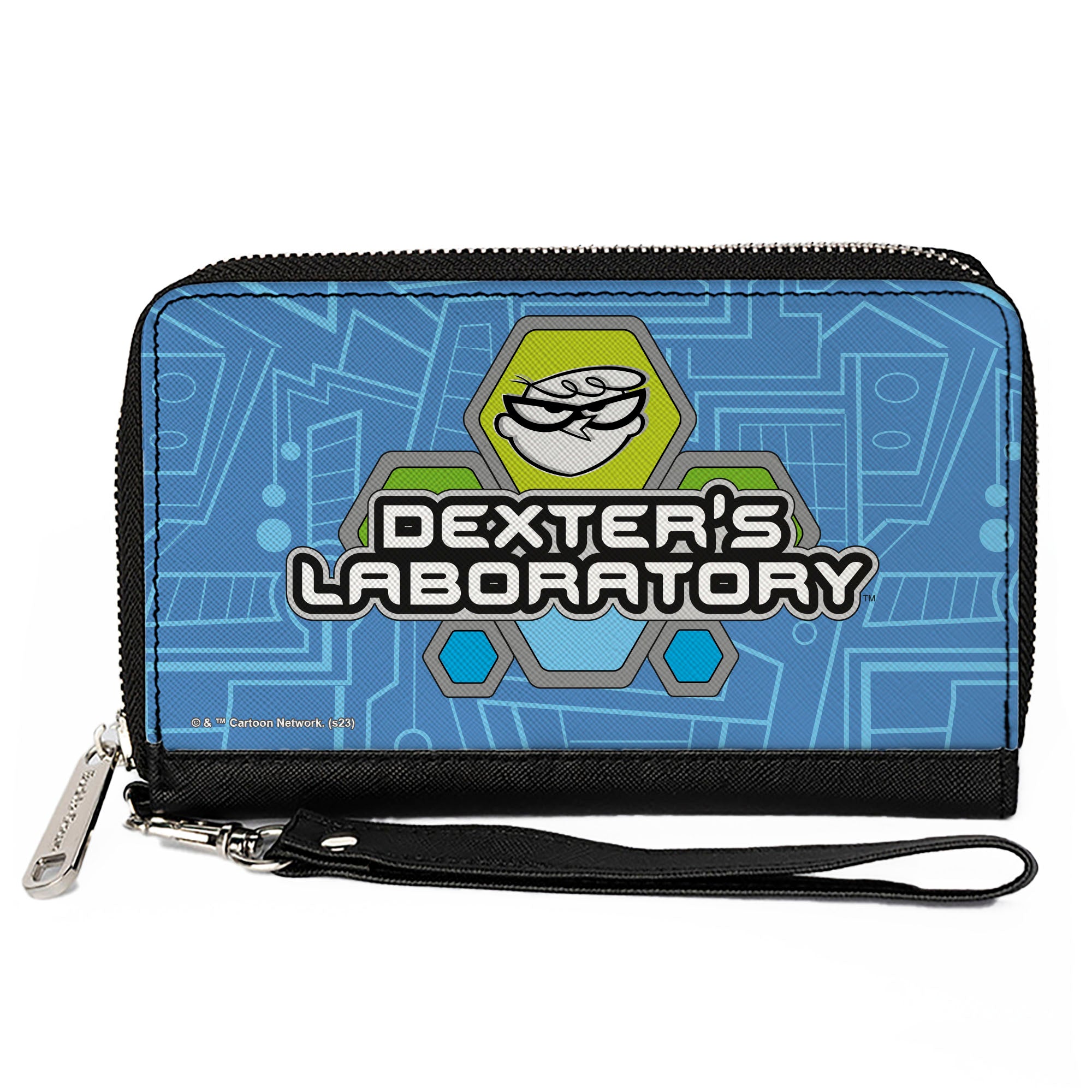 PU Zip Around Wallet Rectangle - DEXTER'S LABORATORY Icon Blues Clutch Zip Around Wallets Dexter's Laboratory