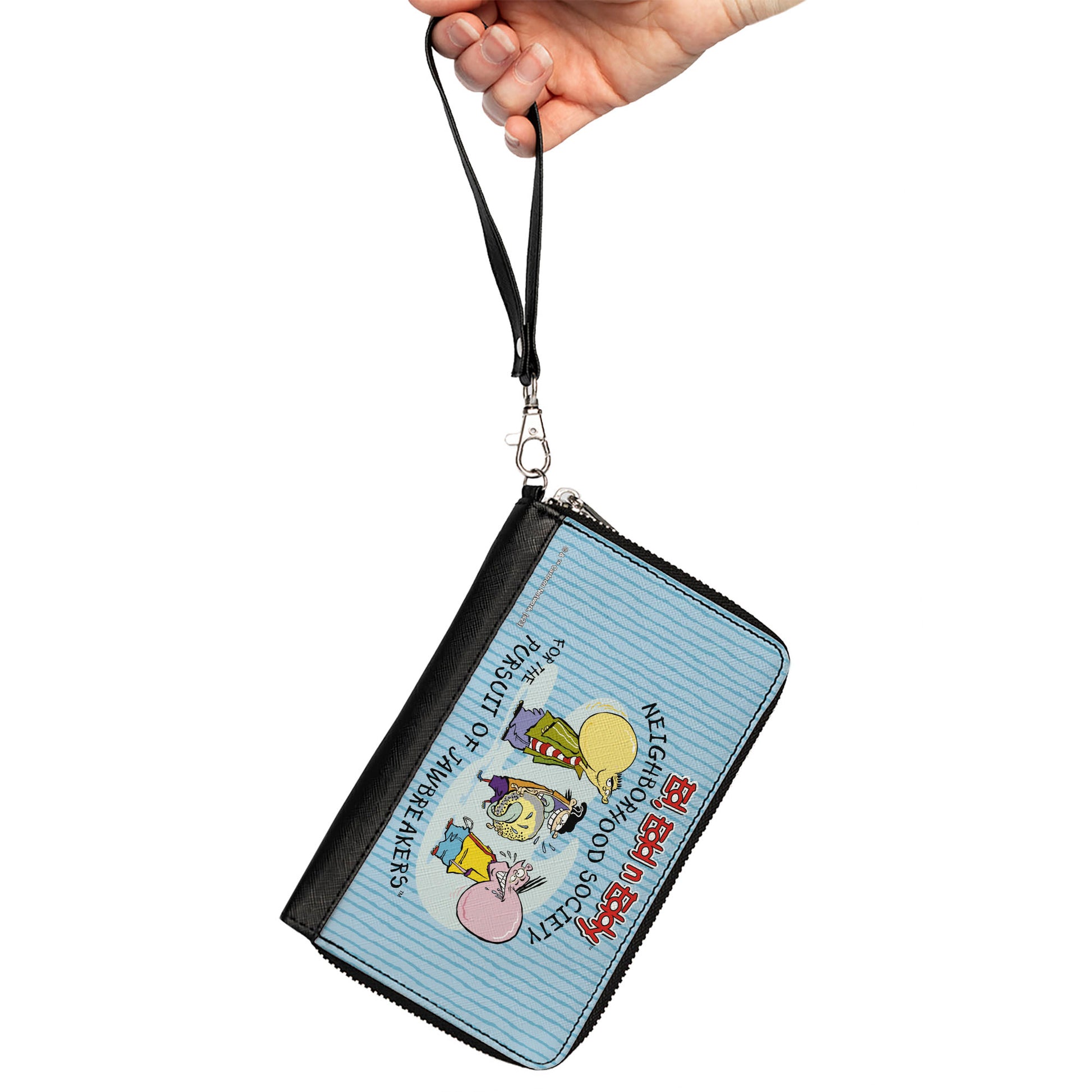 PU Zip Around Wallet Rectangle - ED EDD N EDDY JAWBREAKERS Pose and Title Logo Blues Clutch Zip Around Wallets Ed, Edd n Eddy