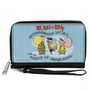 PU Zip Around Wallet Rectangle - ED EDD N EDDY JAWBREAKERS Pose and Title Logo Blues Clutch Zip Around Wallets Ed, Edd n Eddy