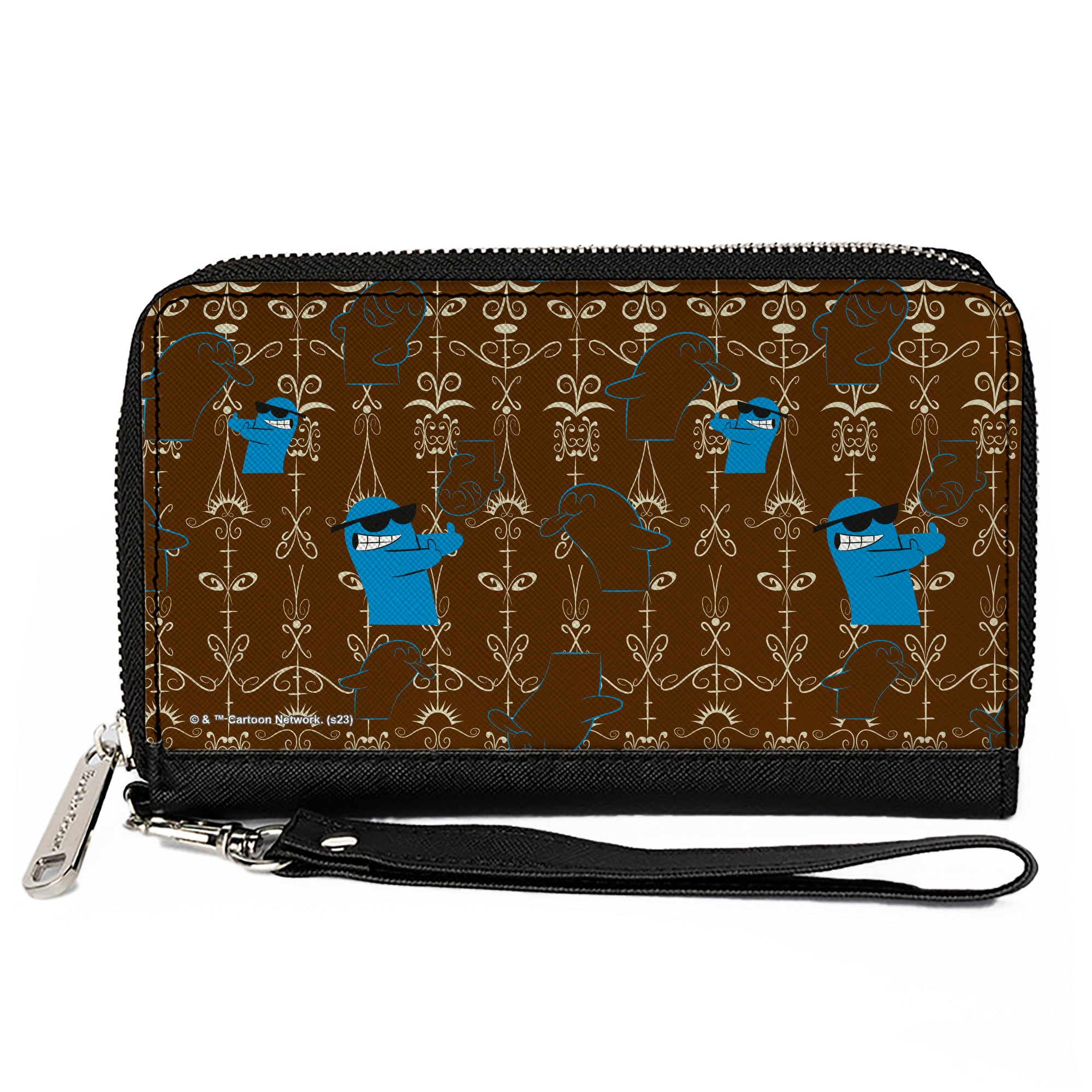 PU Zip Around Wallet Rectangle - Foster's Home for Imaginary Friends Bloo Poses Black/White Clutch Zip Around Wallets Foster's Home for Imaginary Friends