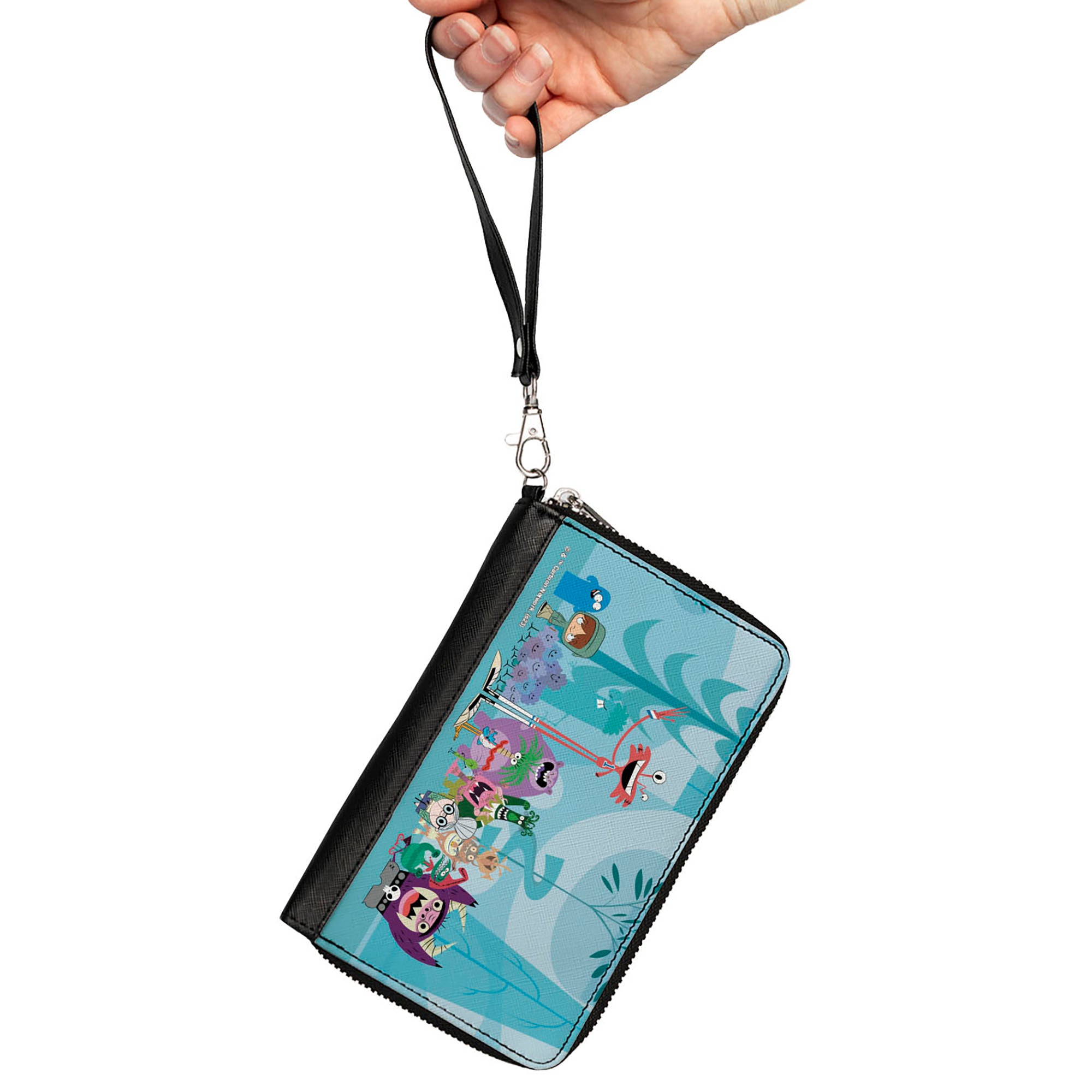 PU Zip Around Wallet Rectangle - Foster's Home for Imaginary Friends Group Pose Blues Clutch Zip Around Wallets Foster's Home for Imaginary Friends