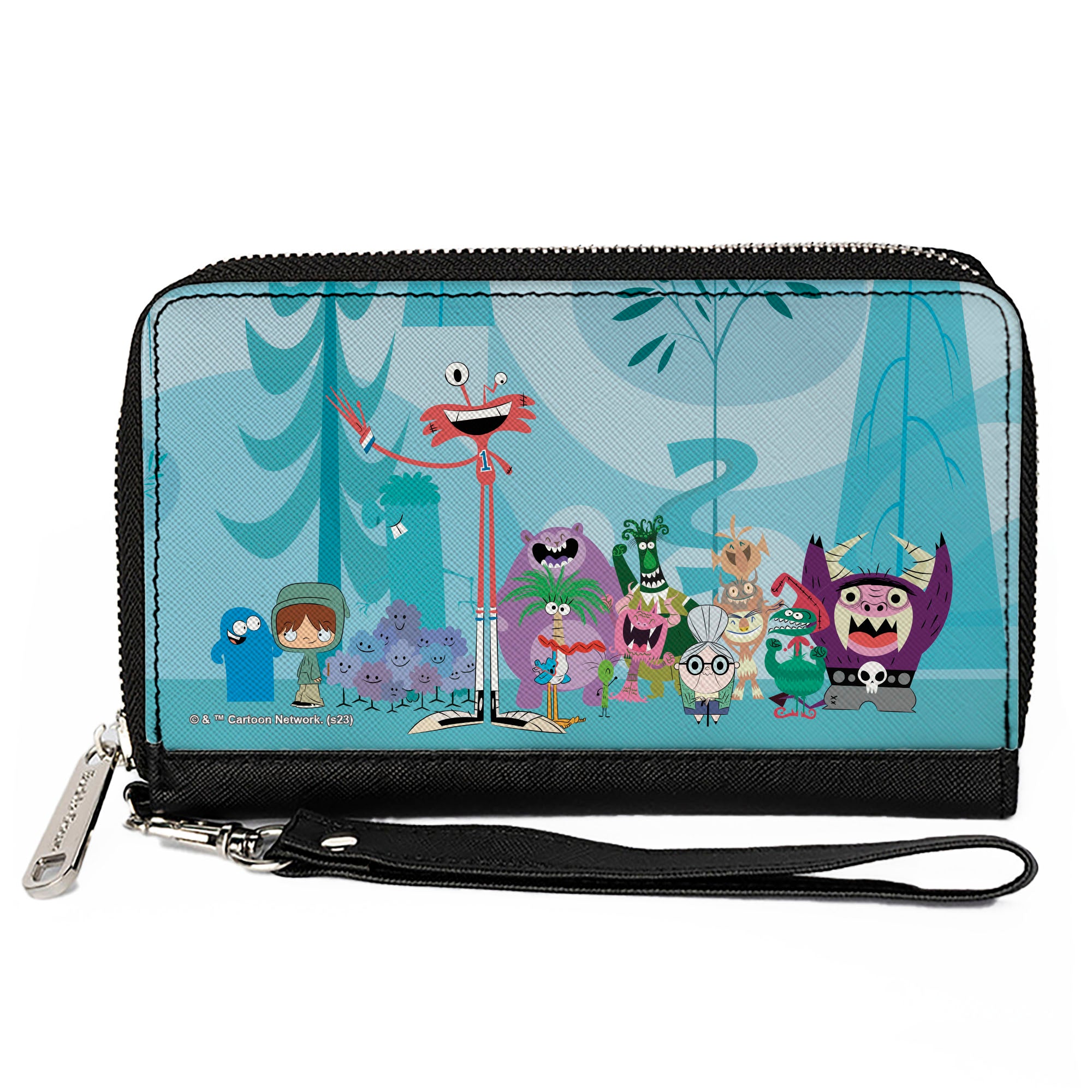 PU Zip Around Wallet Rectangle - Foster's Home for Imaginary Friends Group Pose Blues Clutch Zip Around Wallets Foster's Home for Imaginary Friends