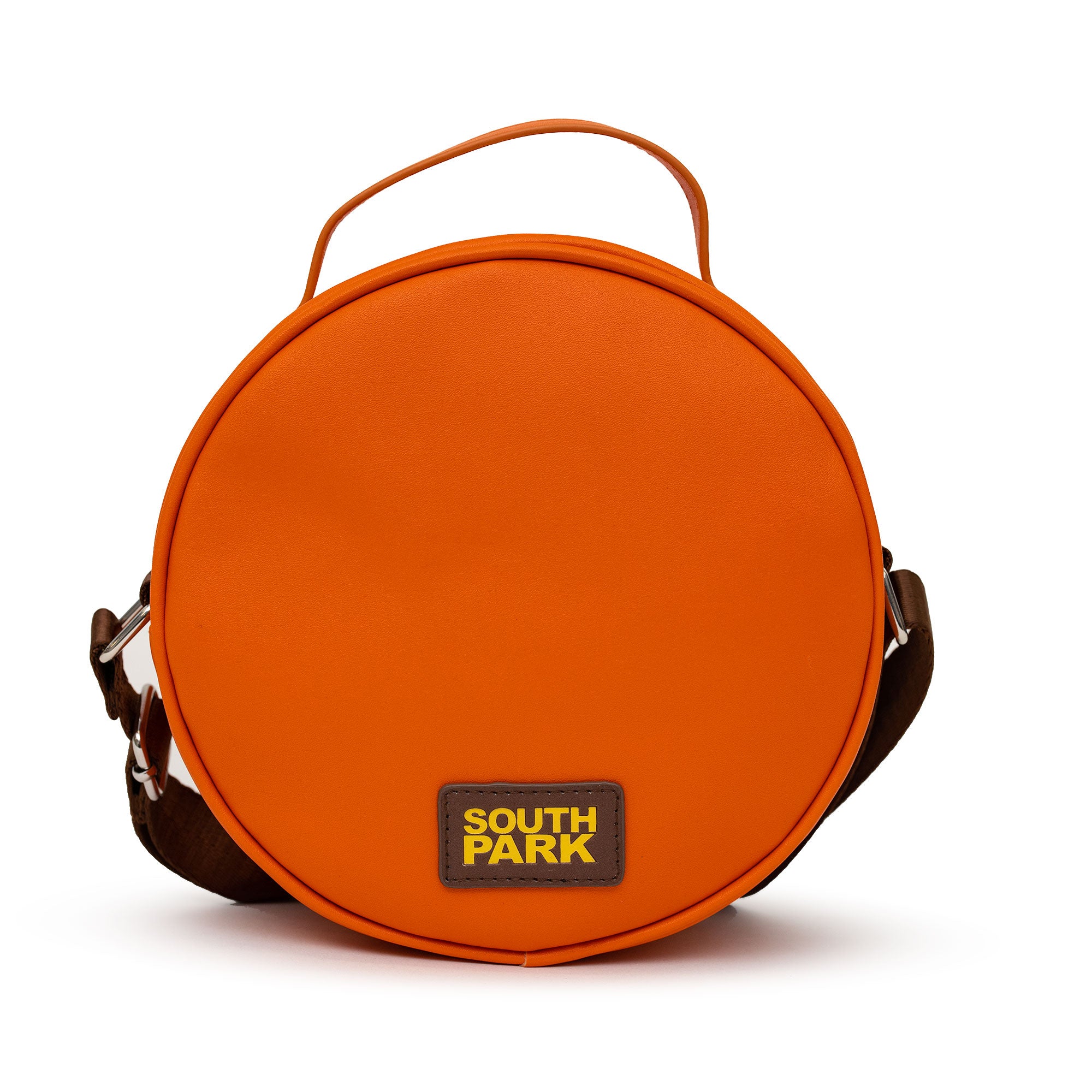 Comedy Central Bag, Cross Body, Round, South Park Kenny Face Close Up with Fur and Embroidery, Orange, Vegan Leather Crossbody Bags Comedy Central   
