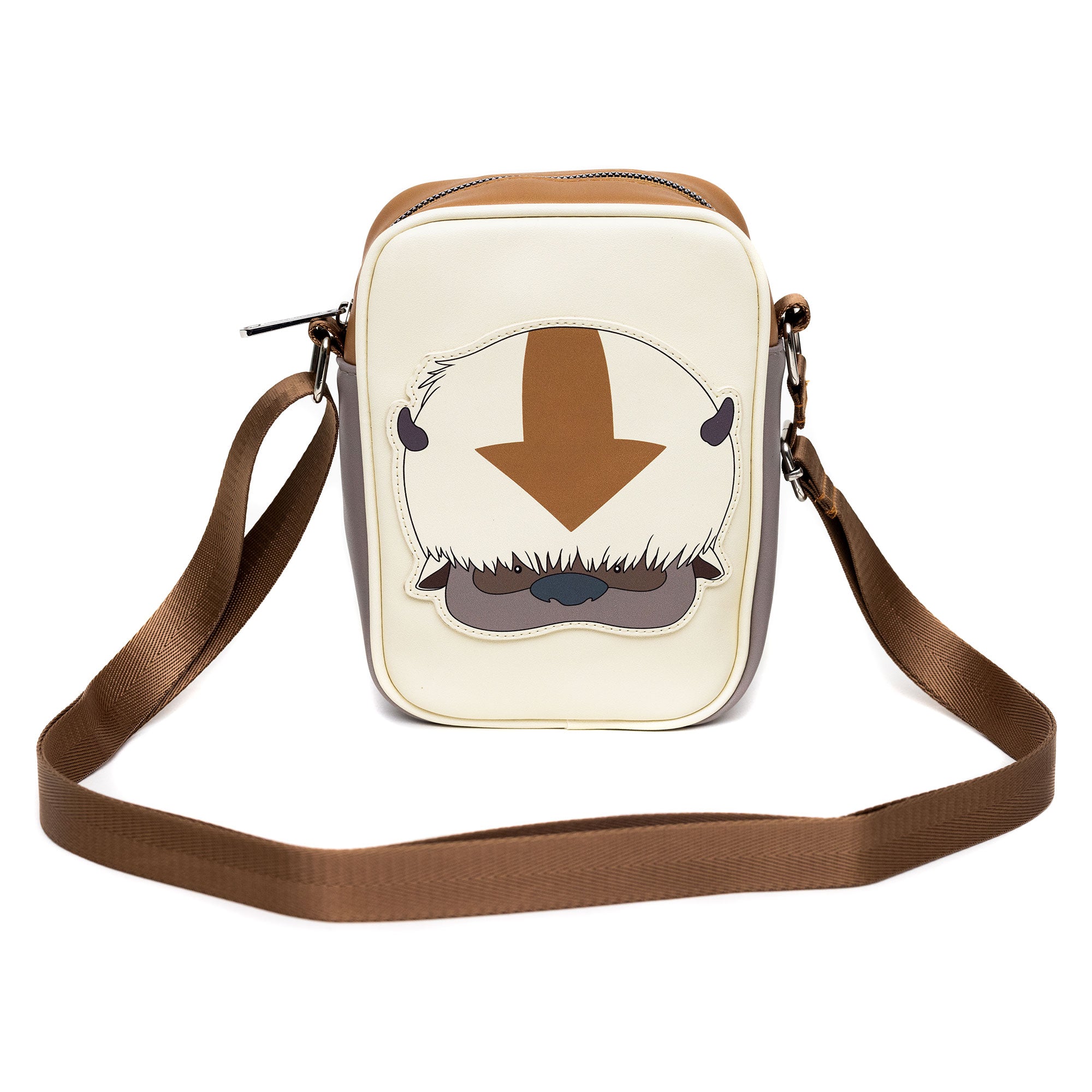 Nickelodeon Bag, Cross Body, Avatar the Last Airbender, Appa Face, Ivory, Vegan Leather Crossbody Bags Nickelodeon   