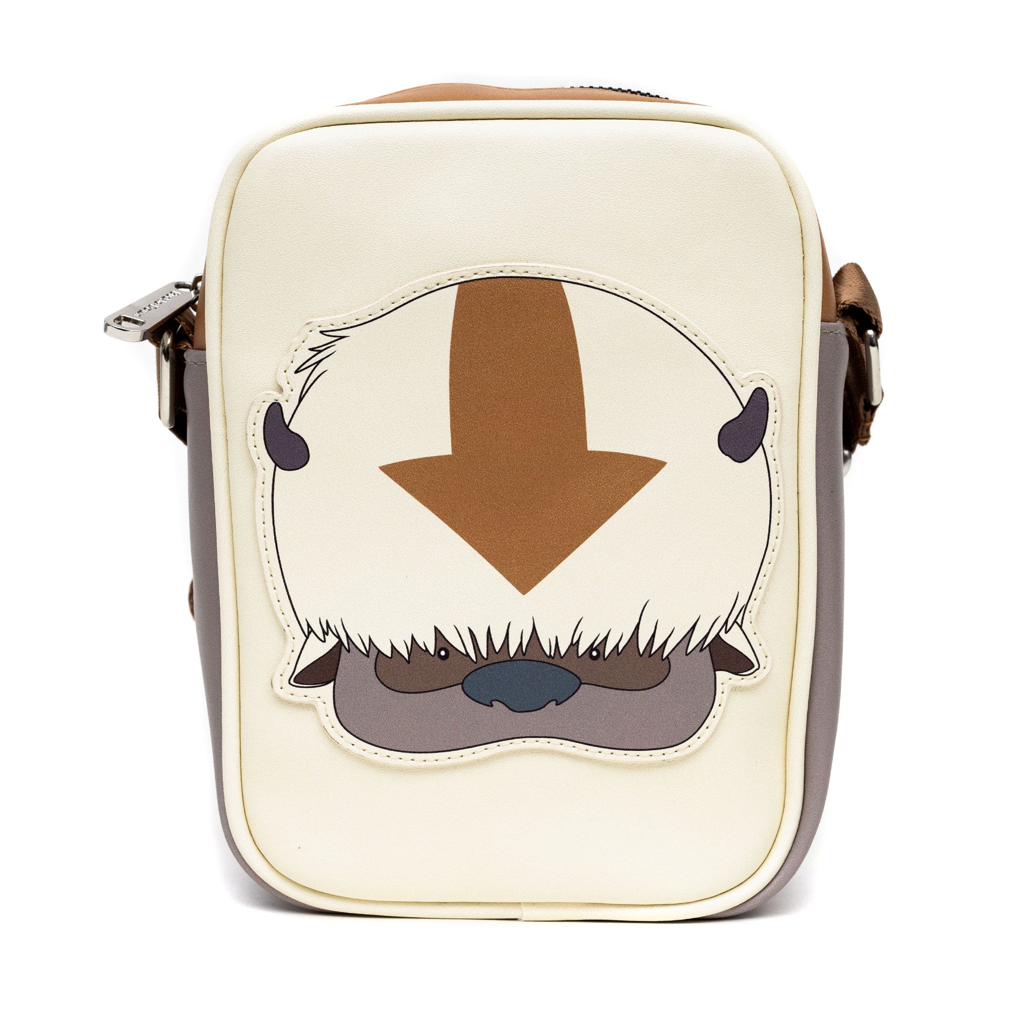 Nickelodeon Bag, Cross Body, Avatar the Last Airbender, Appa Face, Ivory, Vegan Leather Crossbody Bags Nickelodeon   