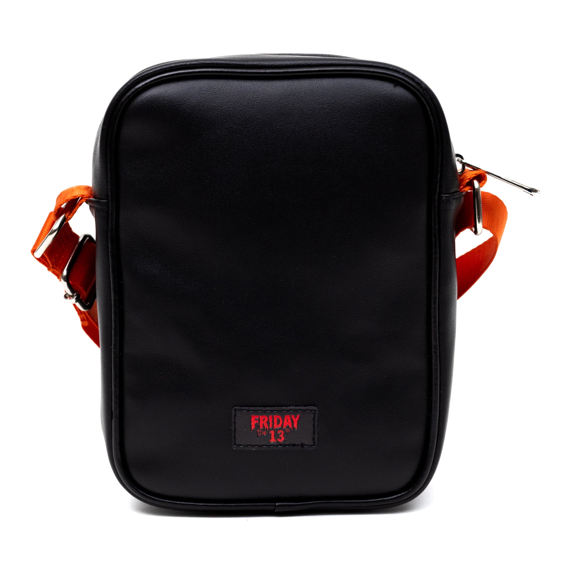 Horror Movies Vegan Leather Cross Body Backpack for Men and Women with Adjustable Strap, Friday the 13th Jason Hockey Mask Quotes Typography Black Crossbody Bags Friday the 13th