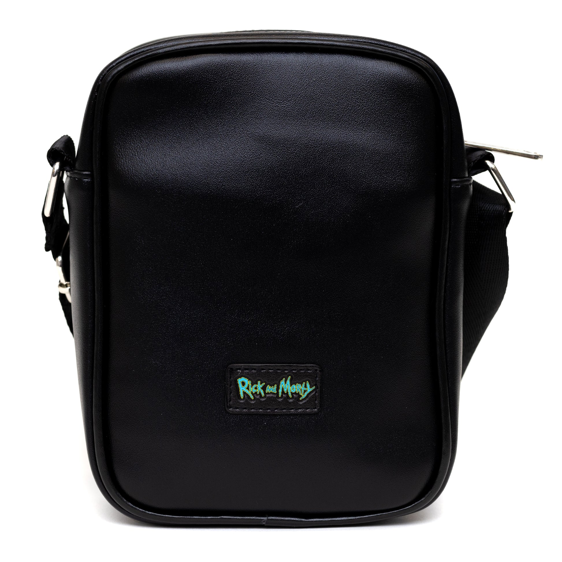 Rick and Morty Bag, Cross Body, Rick and Morty Lenticular Face Expression Applique, Vegan Leather Crossbody Bags Rick and Morty   