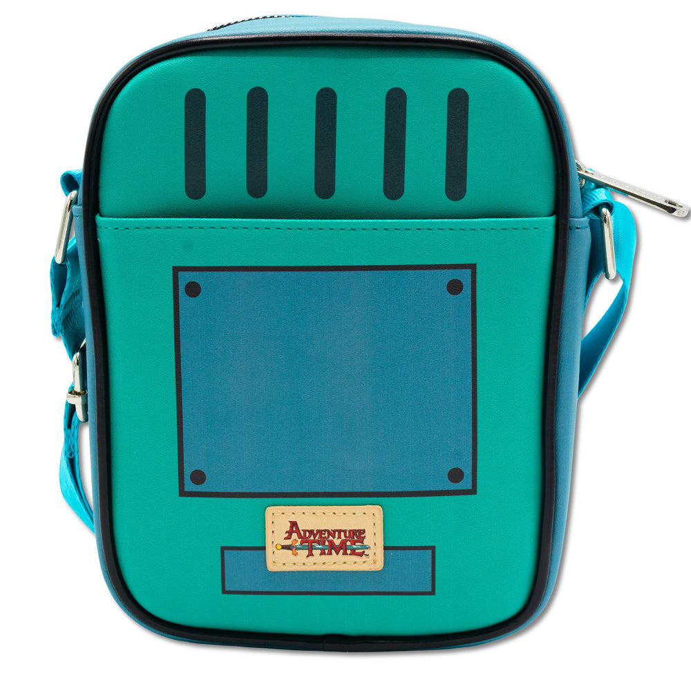 Adventure Time Bag, Crossbody, Adventure Time BMO Character Body Close Up Blues, Vegan Leather Crossbody Bags Adventure Time