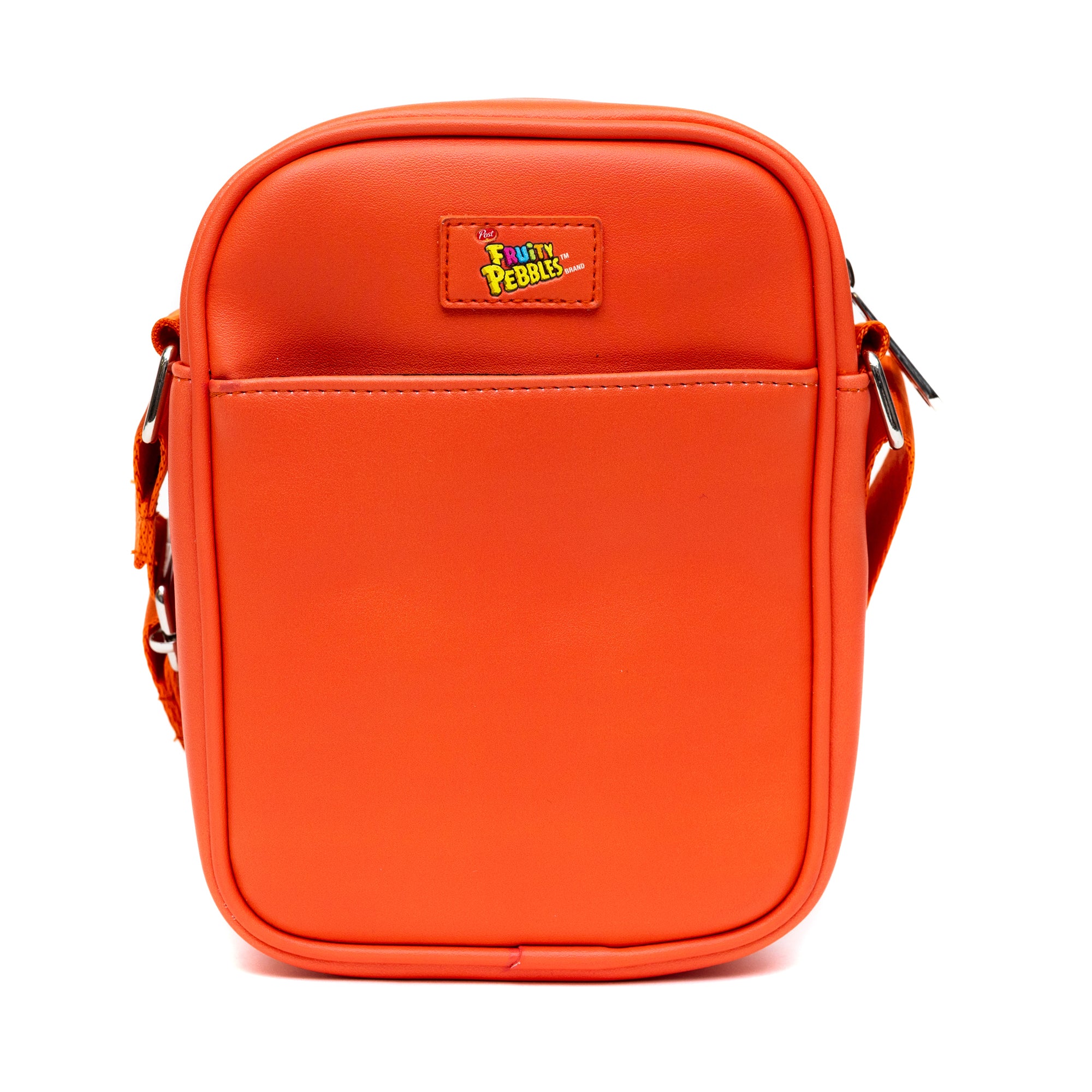 The Flintstones Bag, Cross Body, Fruity Pebbles Fred and Barney Cereal Box Replica, Bright Red, Vegan Leather Crossbody Bags Hanna Barbera and Post Pebbles Cereal