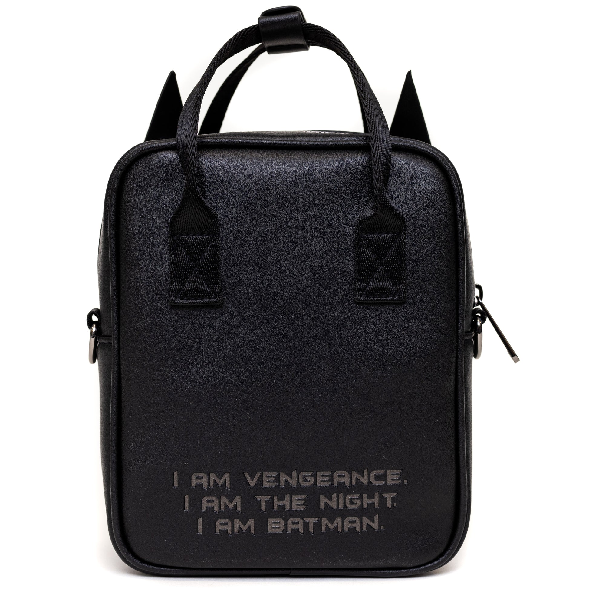 DC Comics Bag, Cross Body, Batman Embossed Armor Texture Black, Vegan Leather Crossbody Bags DC Comics   