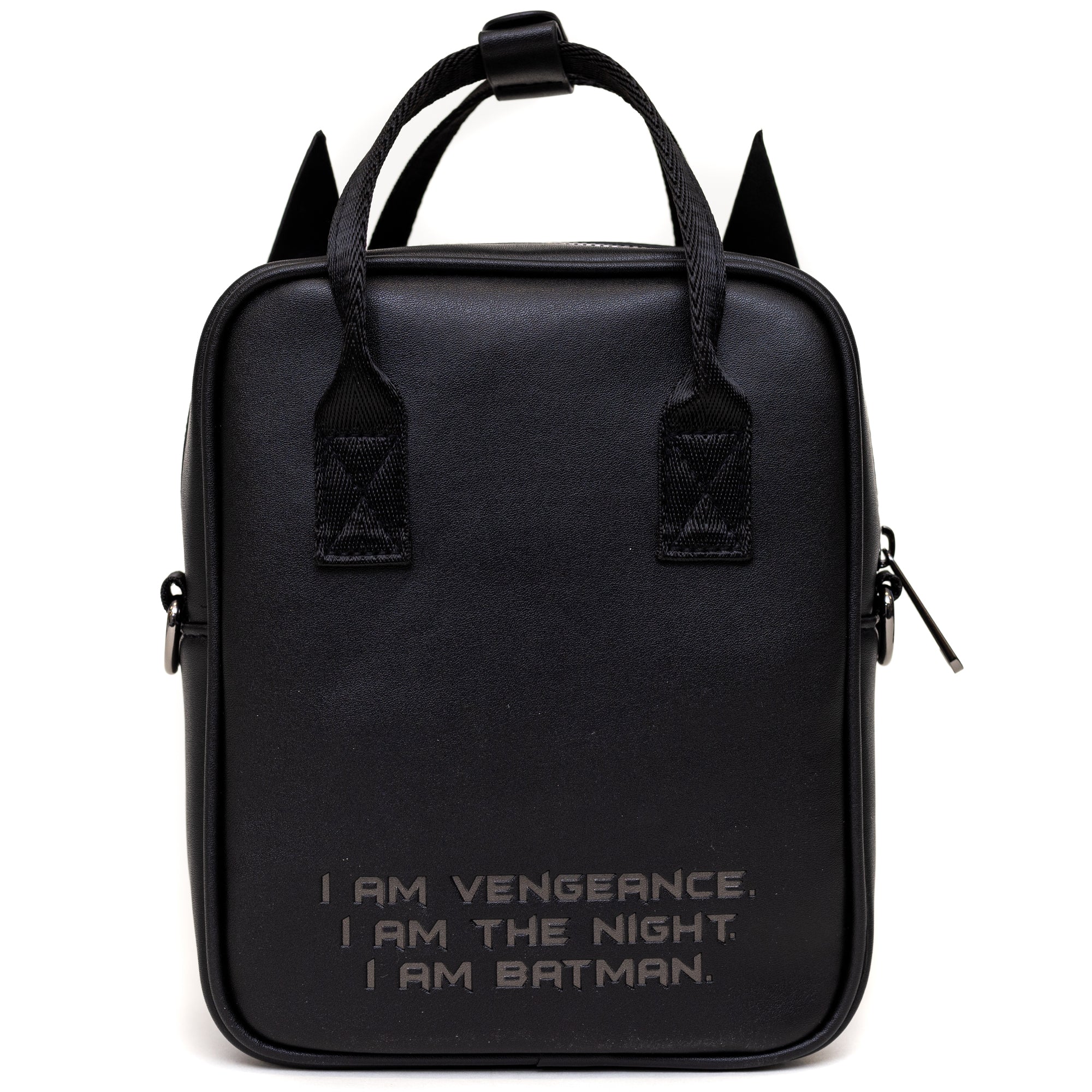 DC Comics Bag, Cross Body, Batman Embossed Armor Texture Black, Vegan Leather Crossbody Bags DC Comics   