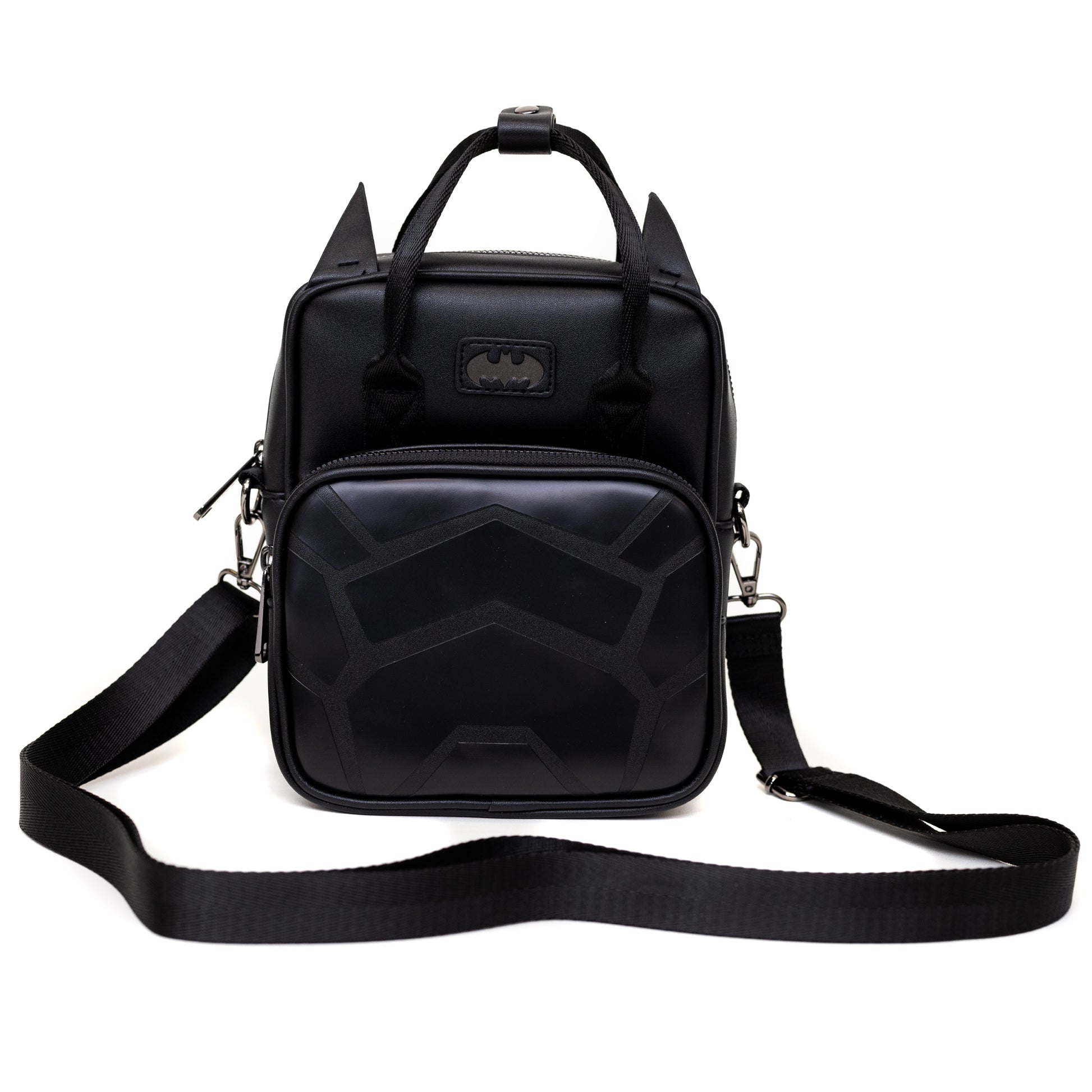 DC Comics Bag, Cross Body, Batman Embossed Armor Texture Black, Vegan Leather Crossbody Bags DC Comics   