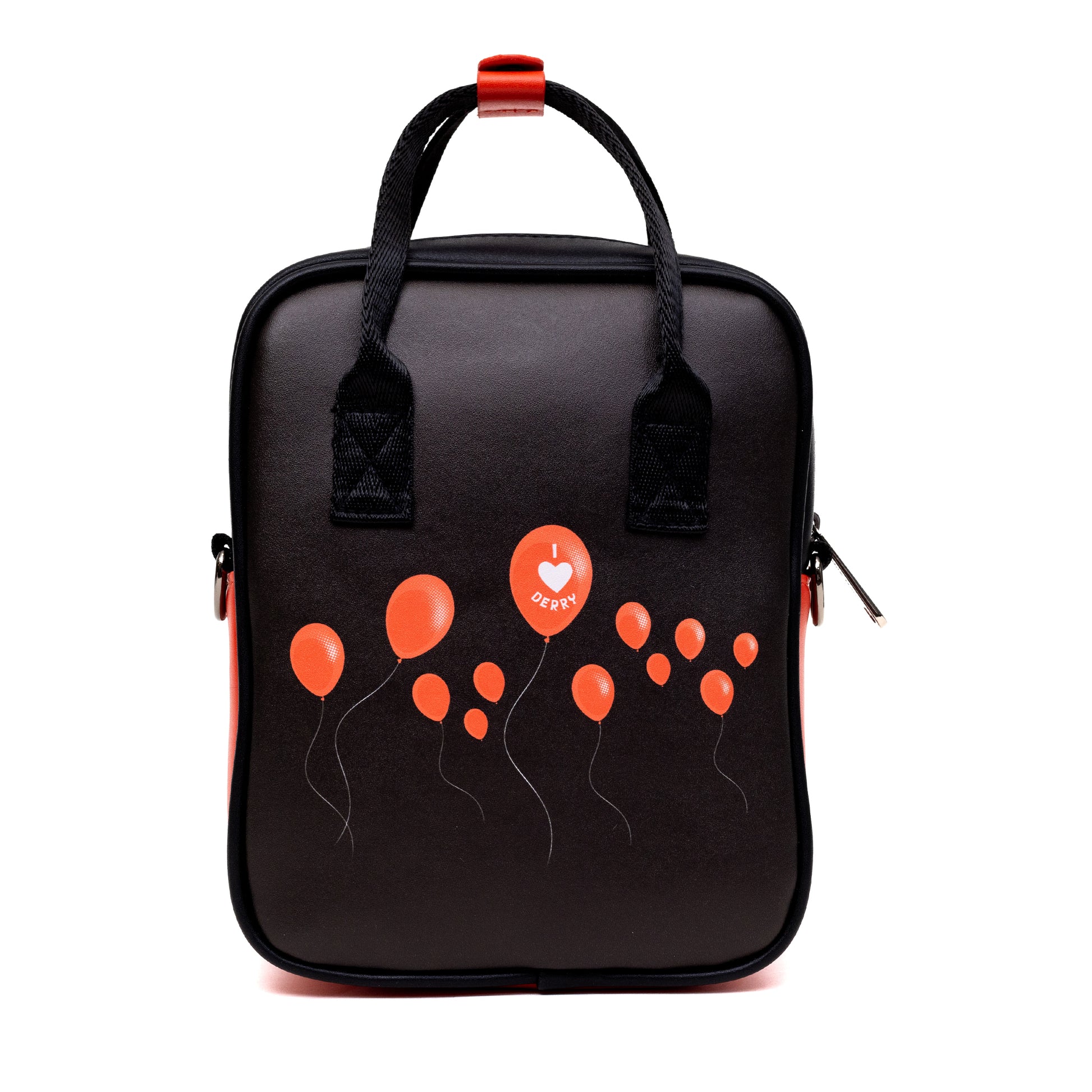 Horror Movies Vegan Leather Cross Body Backpack for Men and Women with Adjustable Strap, It Pennywise Smiling Face Applique Crossbody Bags IT