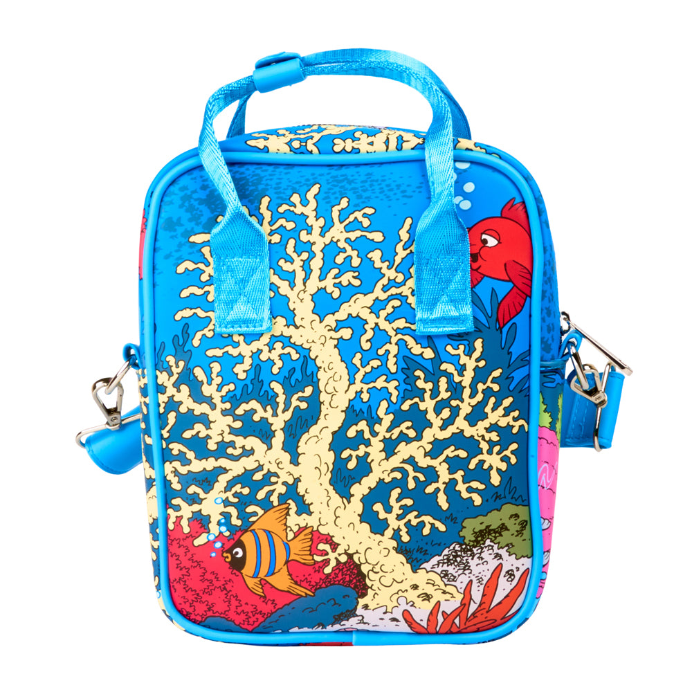 The Smurfs Bag, Crossbody, Diver Smurf Under Water Scene, Blue, Vegan Leather