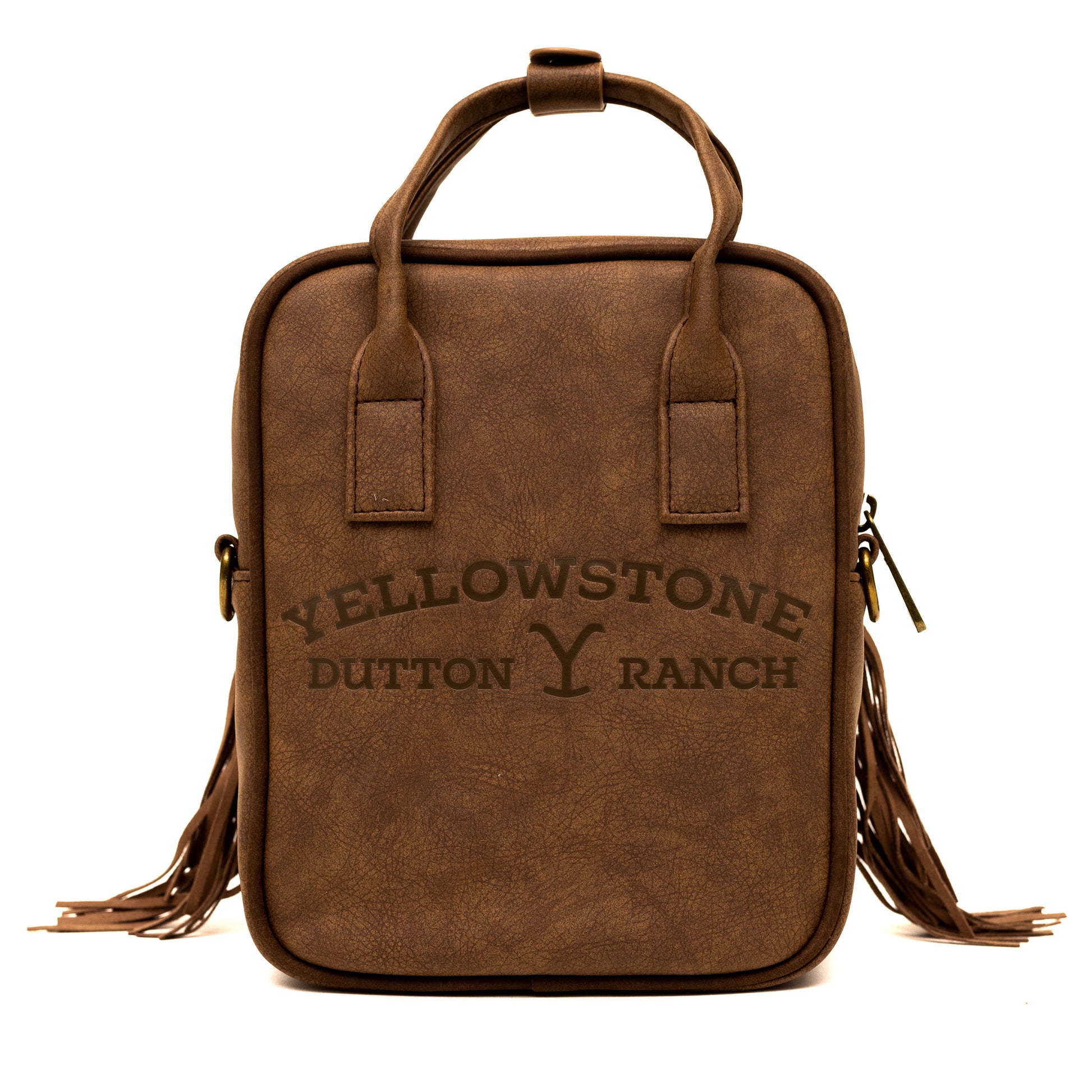 Paramount Network Bag, Cross Body, Yellowstone Dutton Ranch Cowboy Cowhide, Distressed Brown, Vegan Leather Crossbody Bags Paramount Network