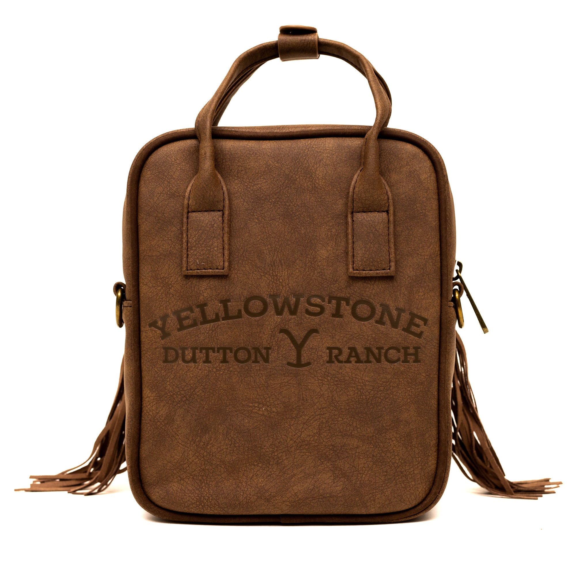 Paramount Network Bag, Cross Body, Yellowstone Dutton Ranch Cowboy Cowhide, Distressed Brown, Vegan Leather Crossbody Bags Paramount Network