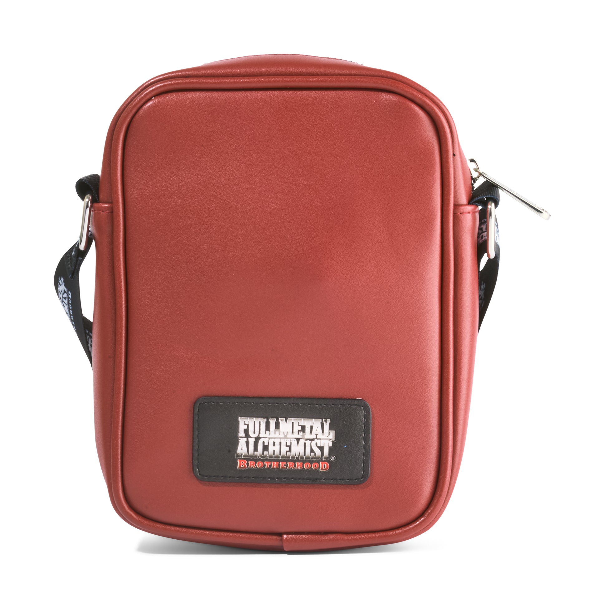 Fullmetal Alchemist Vegan Leather Crossbody Bag with Adjustable Strap, Fullmetal Alchemist Brohtehood Elric Brothers Pose and Scene Crossbody Bags Fullmetal Alchemist