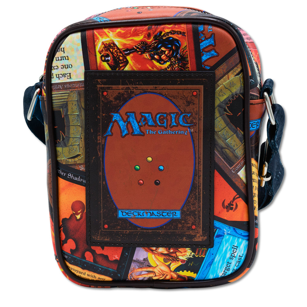 Magic the Gathering Vegan Leather Crossbody Bag with Adjustable Strap, Magic the Gathering Deckmaster Card Replica with Stacked Card Crossbody Bags Magic the Gathering