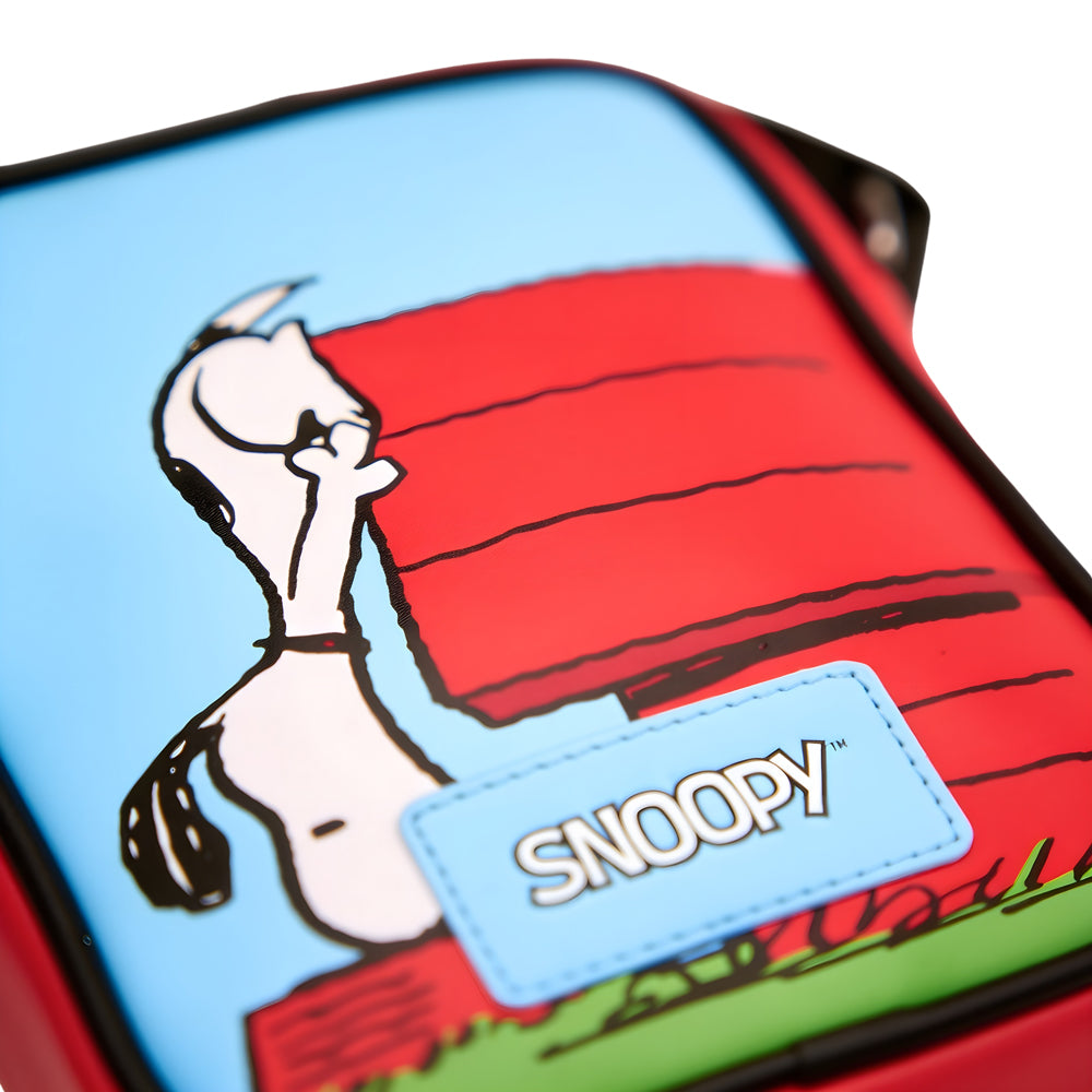 Peanuts Bag, Crossbody, Snoopy Dog House Poses, Light Blue, Vegan Leather